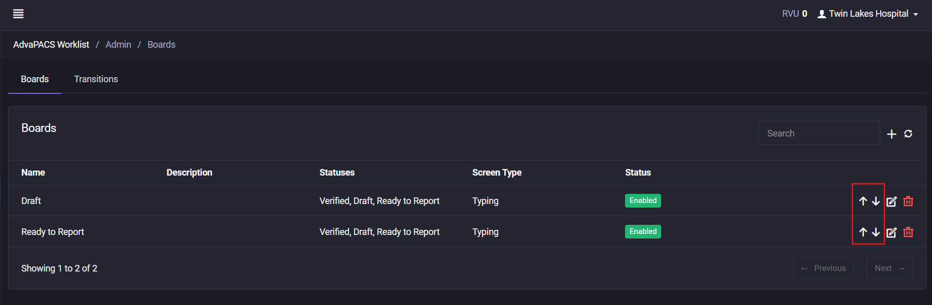 Reordering Boards