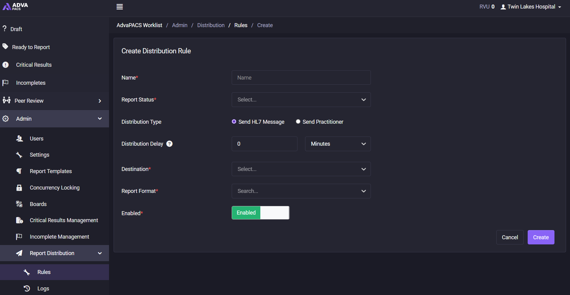 Distribution Rule Listing