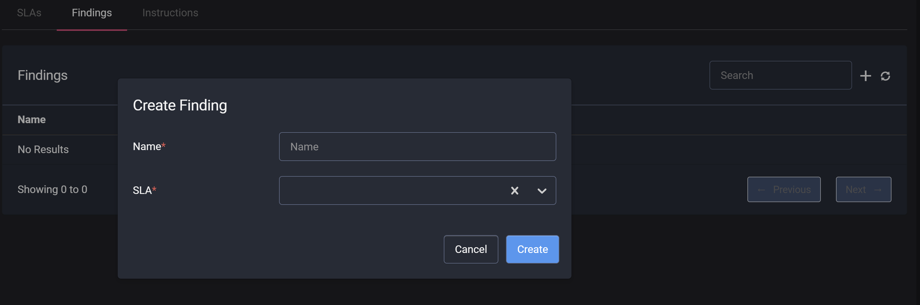 Create Finding