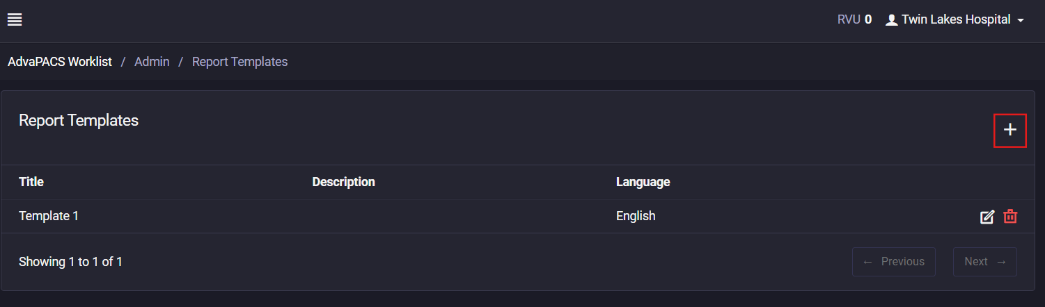 Add Report Template