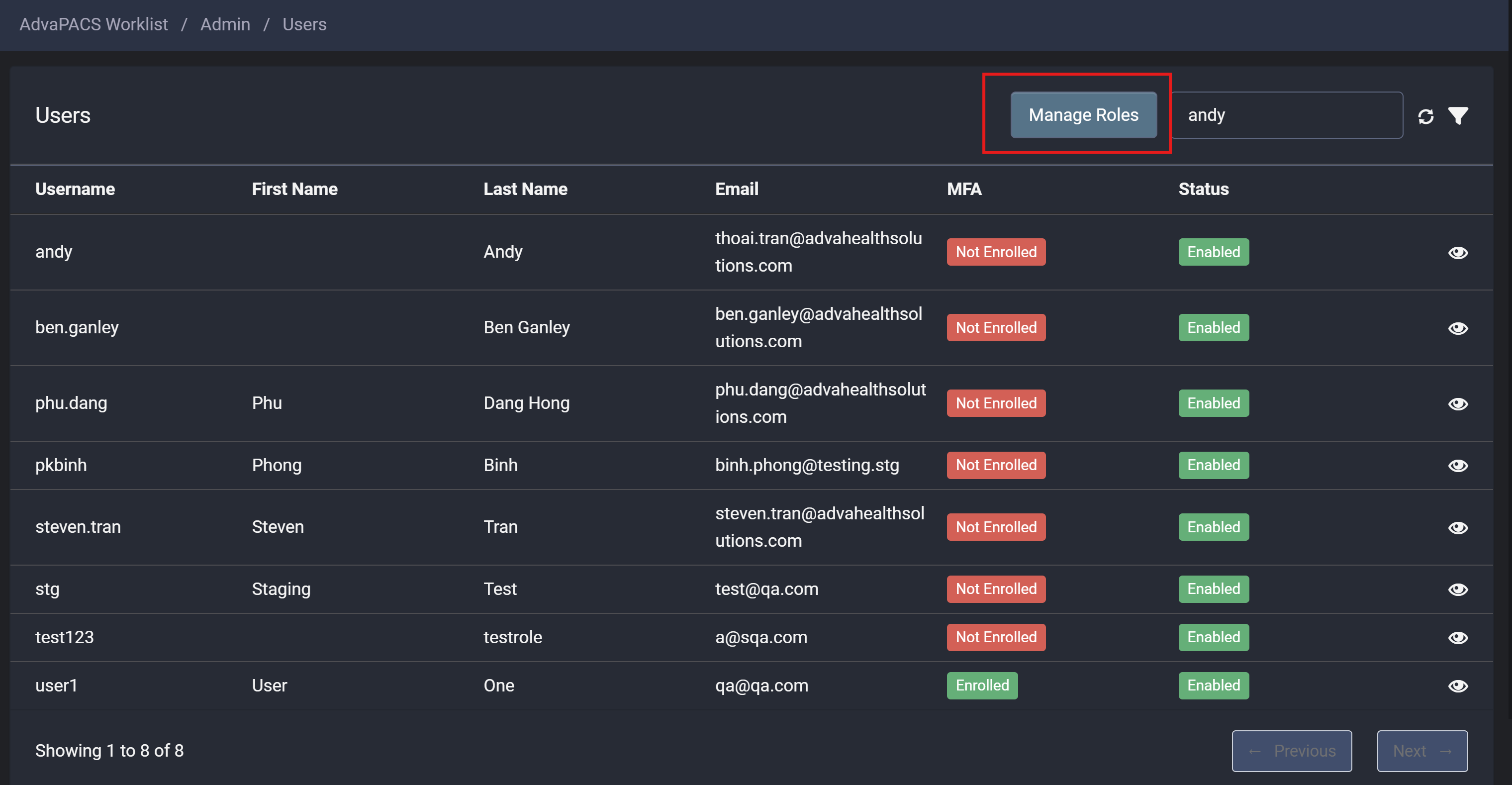 Manage Roles