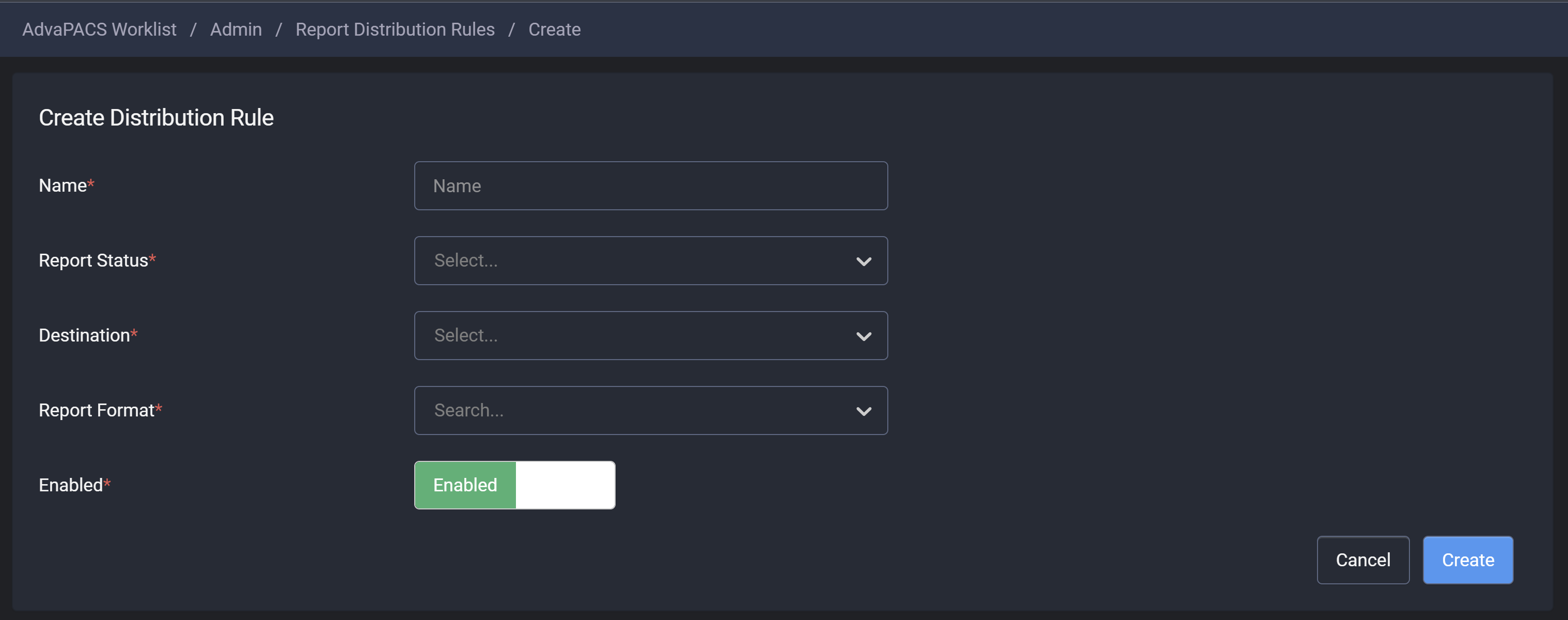 Create Distribution Rule