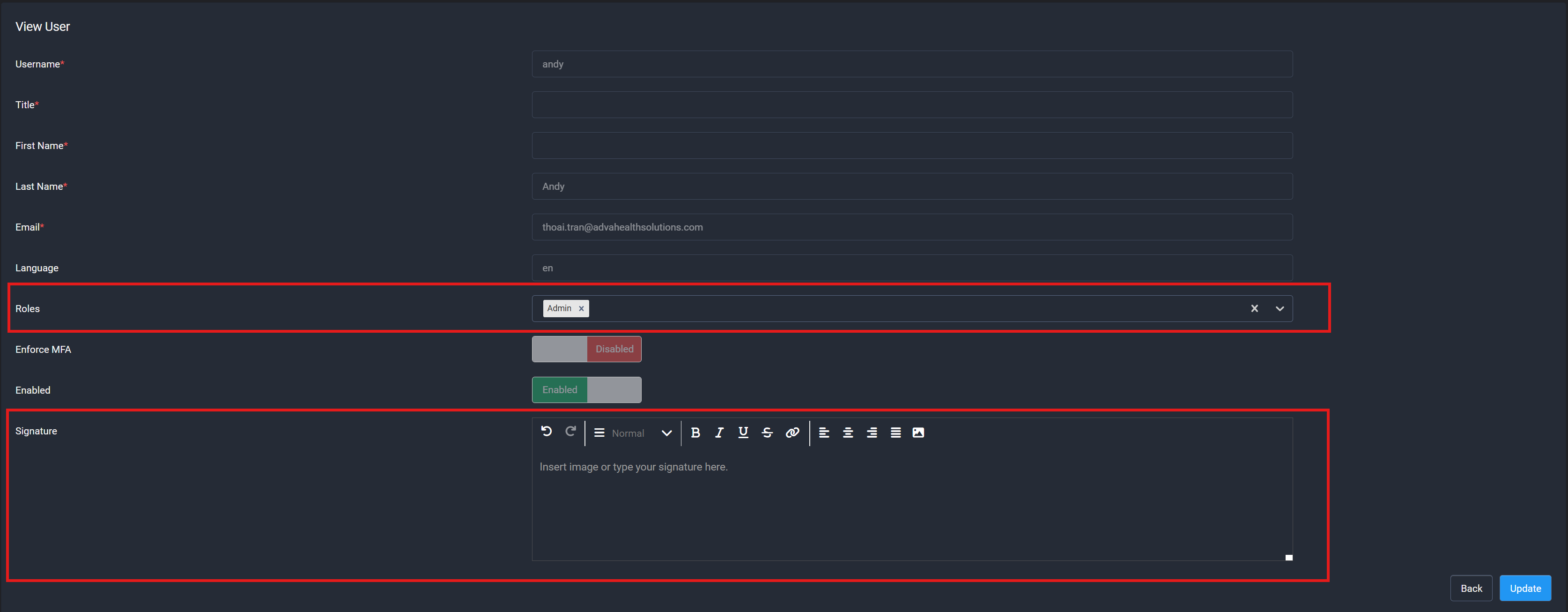User Detail